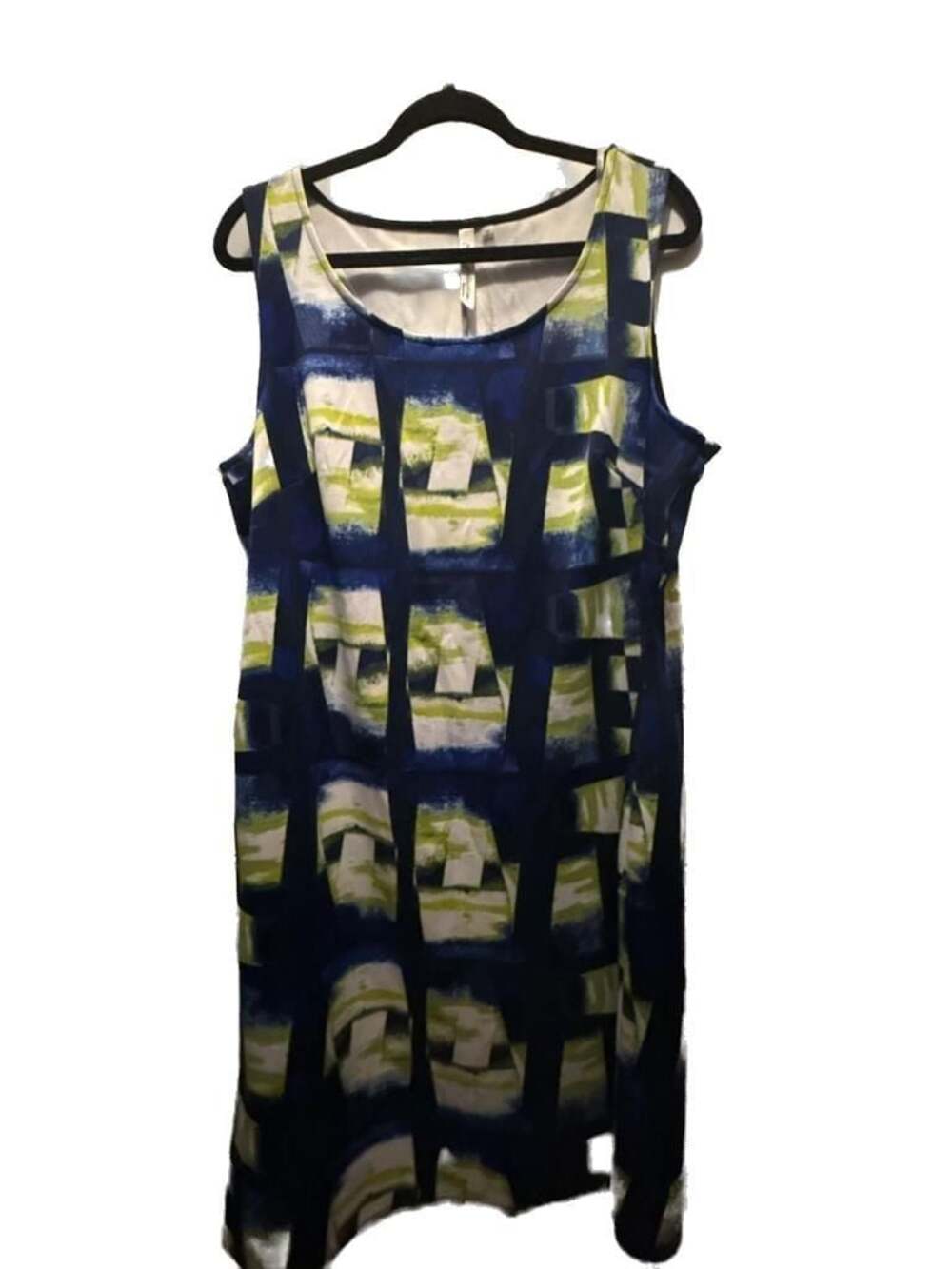 NY Collection Woman Sleeveless Geometric Print Dress Size 1X